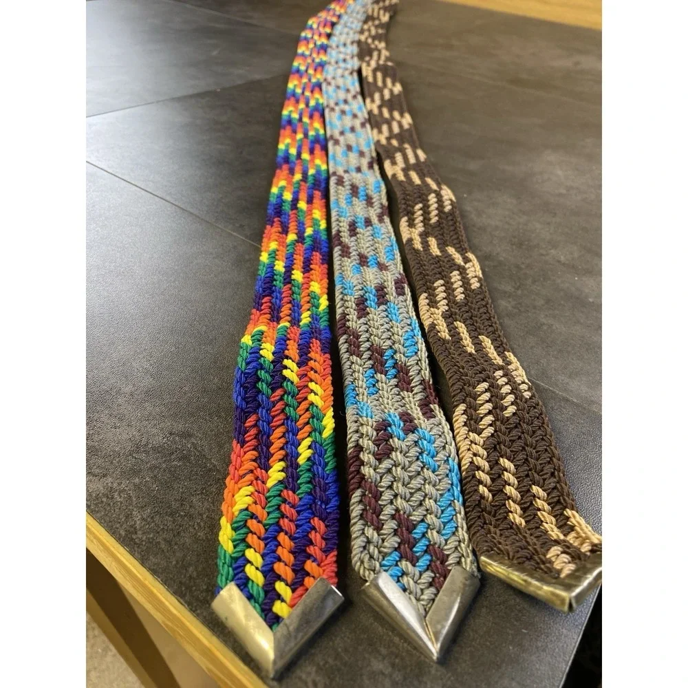 Lot of 3 handmad unfinished Woven Belts